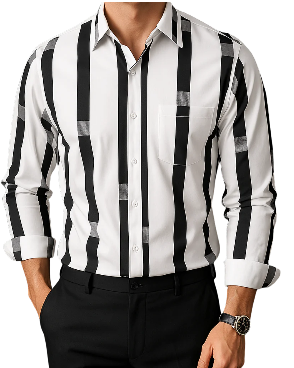 Jason | Bold Panel Stripe Shirt